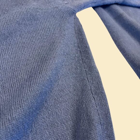 70s/80s Ellen B turtleneck pullover, size 44 vintage blue knit shirtsweater - Picture 8 of 8